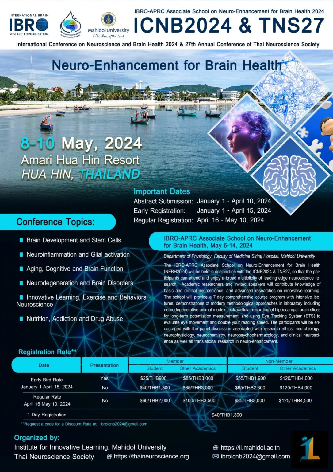 ICNB2024 & TNS27 Conference in Thailand 810 May 2024 Hua Hin